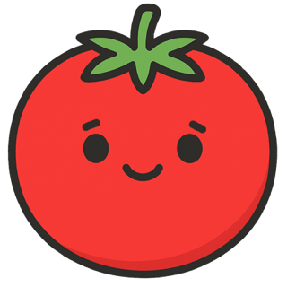 A happy cartoon tomato